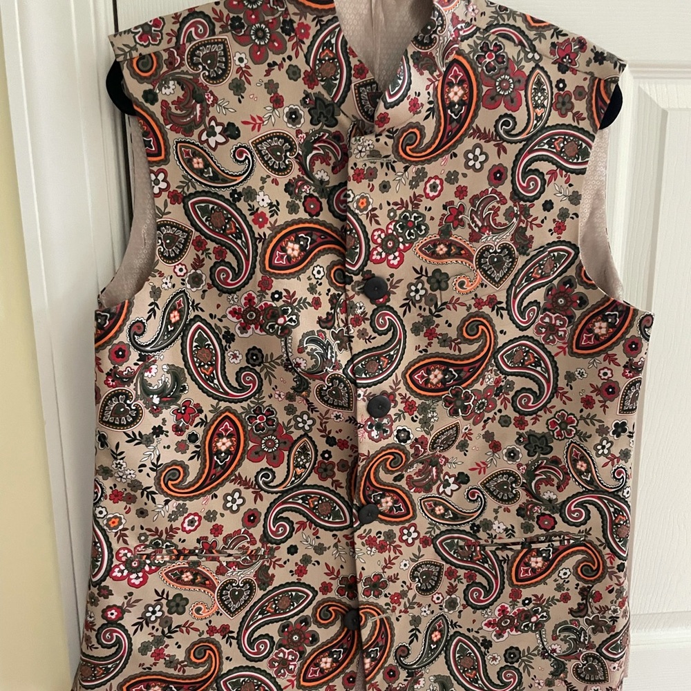 Paisley print Nehru vest